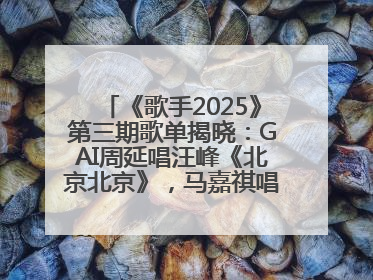 《歌手2025》第三期歌单揭晓：GAI周延唱汪峰《北京北京》，马嘉祺唱S.H.E《你曾是少年》