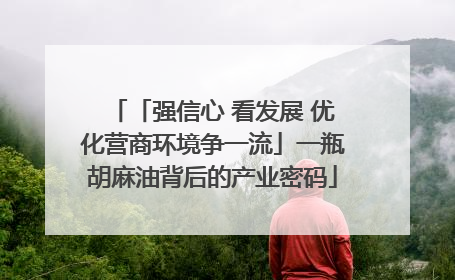 「强信心 看发展 优化营商环境争一流」一瓶胡麻油背后的产业密码