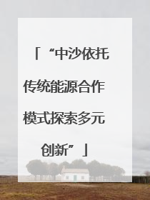 “中沙依托传统能源合作模式探索多元创新”
