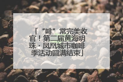 “啡”常完美收官！第二届黄海明珠・凤凰城市咖啡季活动圆满结束