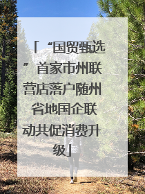 “国贸甄选”首家市州联营店落户随州 省地国企联动共促消费升级
