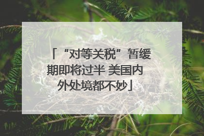 “对等关税”暂缓期即将过半 美国内外处境都不妙