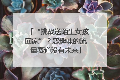 “挑战送陌生女孩回家”？恶趣味的流量赛道没有未来