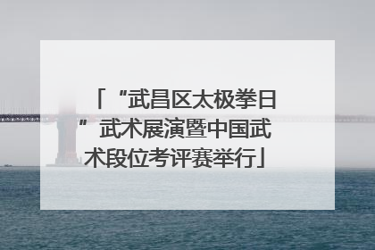 “武昌区太极拳日”武术展演暨中国武术段位考评赛举行