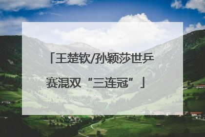 王楚钦/孙颖莎世乒赛混双“三连冠”