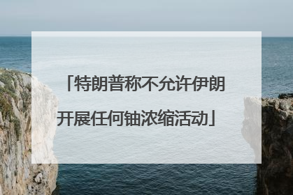 特朗普称不允许伊朗开展任何铀浓缩活动