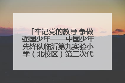 牢记党的教导 争做强国少年——中国少年先锋队临沂第九实验小学（北校区）第三次代表大会胜利召开