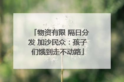 物资有限 隔日分发 加沙民众：孩子们饿到走不动路