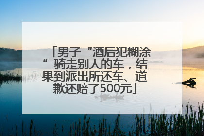 男子“酒后犯糊涂”骑走别人的车，结果到派出所还车、道歉还赔了500元