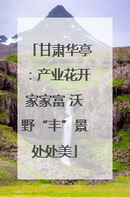 甘肃华亭：产业花开家家富 沃野“丰”景处处美