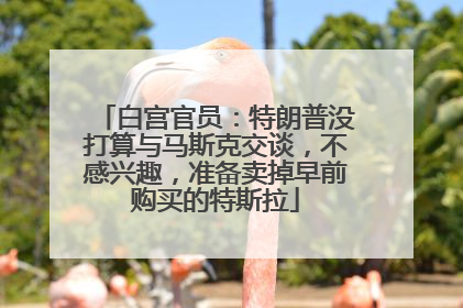 白宫官员：特朗普没打算与马斯克交谈，不感兴趣，准备卖掉早前购买的特斯拉