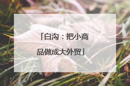 白沟：把小商品做成大外贸