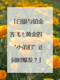 白银与铂金齐飞！黄金的“小弟们”正同时爆发？