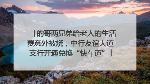 的哥两兄弟给老人的生活费意外被烧，中行友谊大道支行开通兑换“快车道”