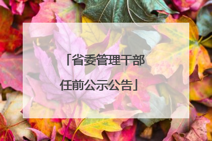 省委管理干部任前公示公告