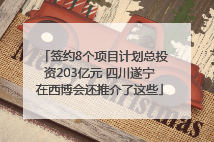 签约8个项目计划总投资203亿元 四川遂宁在西博会还推介了这些