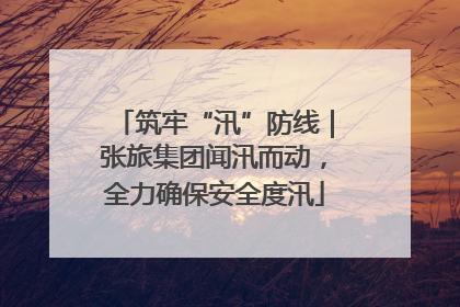 筑牢“汛”防线｜张旅集团闻汛而动，全力确保安全度汛