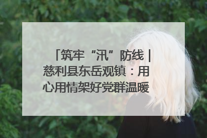 筑牢“汛”防线｜慈利县东岳观镇：用心用情架好党群温暖悠长的“连心桥”
