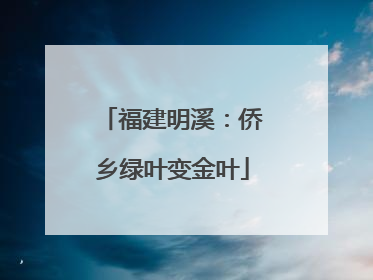 福建明溪：侨乡绿叶变金叶