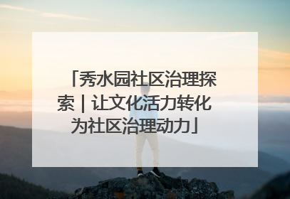 秀水园社区治理探索｜让文化活力转化为社区治理动力