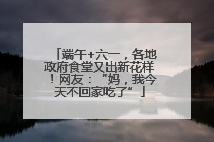 端午+六一，各地政府食堂又出新花样！网友：“妈，我今天不回家吃了”