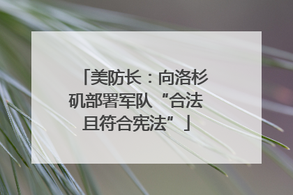 美防长：向洛杉矶部署军队“合法且符合宪法”