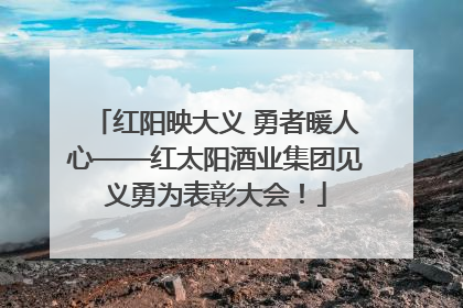 红阳映大义 勇者暖人心——红太阳酒业集团见义勇为表彰大会！