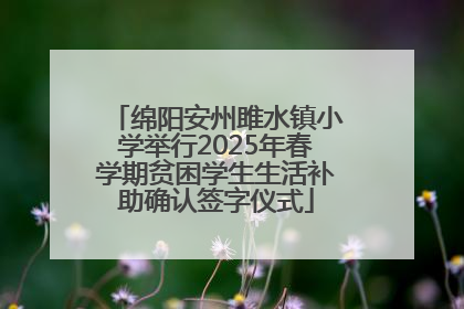 绵阳安州雎水镇小学举行2025年春学期贫困学生生活补助确认签字仪式