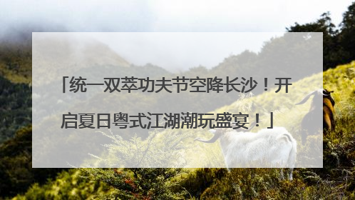 统一双萃功夫节空降长沙！开启夏日粤式江湖潮玩盛宴！
