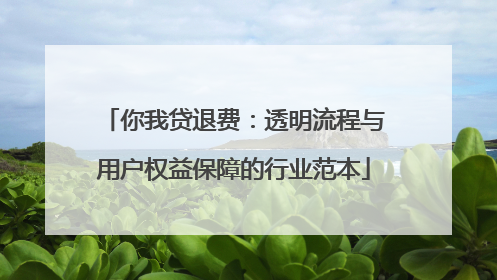 你我贷退费：透明流程与用户权益保障的行业范本