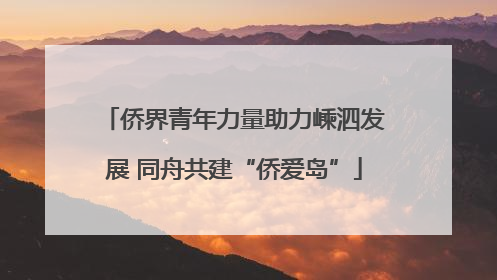 侨界青年力量助力嵊泗发展 同舟共建“侨爱岛”