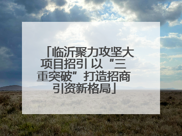 临沂聚力攻坚大项目招引 以“三重突破”打造招商引资新格局