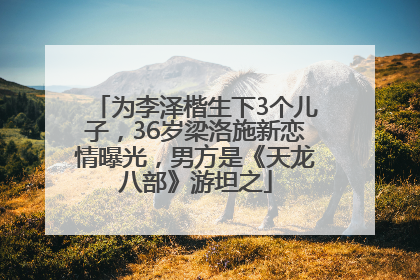 为李泽楷生下3个儿子，36岁梁洛施新恋情曝光，男方是《天龙八部》游坦之