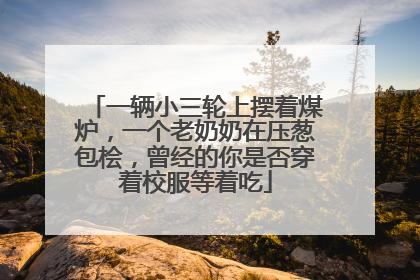 一辆小三轮上摆着煤炉，一个老奶奶在压葱包桧，曾经的你是否穿着校服等着吃