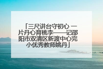 三尺讲台守初心 一片丹心育桃李——记邵阳市双清区新渡中心完小优秀教师姚丹