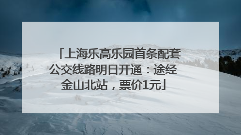 上海乐高乐园首条配套公交线路明日开通：途经金山北站，票价1元
