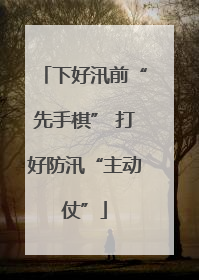 下好汛前“先手棋” 打好防汛“主动仗”