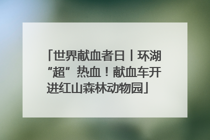 世界献血者日丨环湖“超”热血！献血车开进红山森林动物园