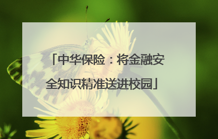 中华保险：将金融安全知识精准送进校园