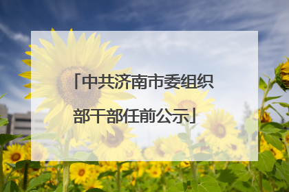 中共济南市委组织部干部任前公示