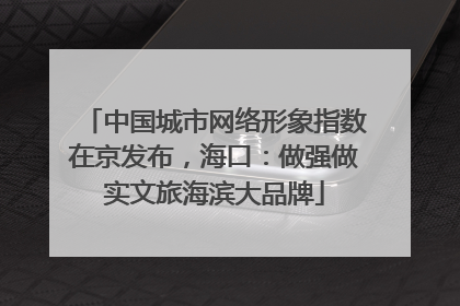 中国城市网络形象指数在京发布，海口：做强做实文旅海滨大品牌