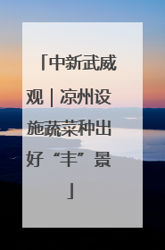 中新武威观｜凉州设施蔬菜种出好“丰”景