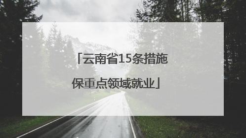 云南省15条措施保重点领域就业