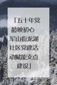 五十年党龄映初心 军山街龙湖社区党建活动赋能支点建设