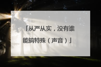 从严从实，没有谁能搞特殊（声音）