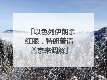 以色列伊朗杀红眼，特朗普请普京来调解