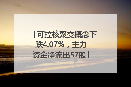 可控核聚变概念下跌4.07%，主力资金净流出57股