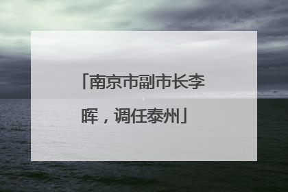 南京市副市长李晖，调任泰州