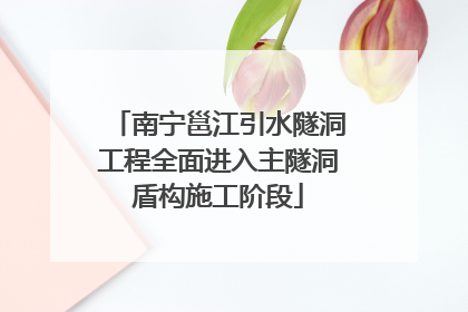 南宁邕江引水隧洞工程全面进入主隧洞盾构施工阶段