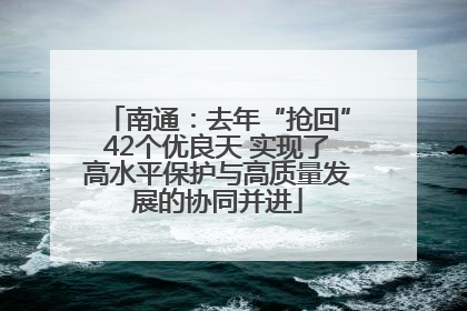 南通：去年“抢回”42个优良天 实现了高水平保护与高质量发展的协同并进